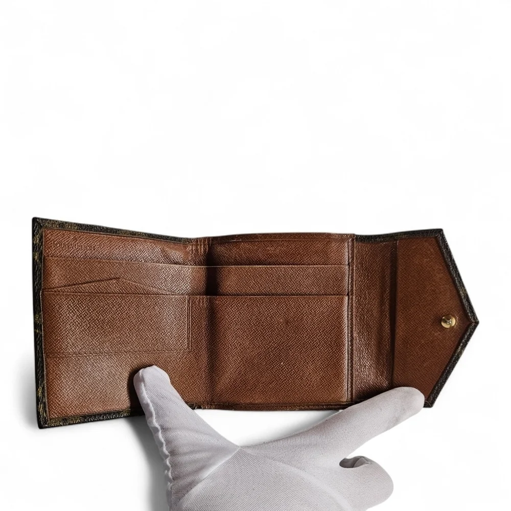 Louis Vuitton Vintage Elise Double Snap Wallet in Monogram Canvas From 1990